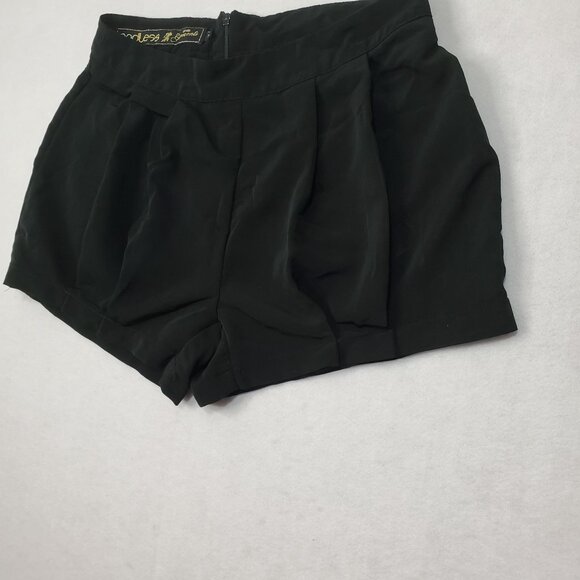 Endless Shorts Black Polyester Pleated Hem Women's 4 - Picture 6 of 16